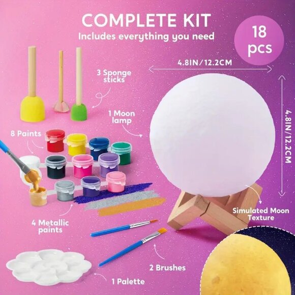 Make Your Own Moon Nightlight Galaxy Lamp Craft Kit New In Box - Picture 2 of 4
